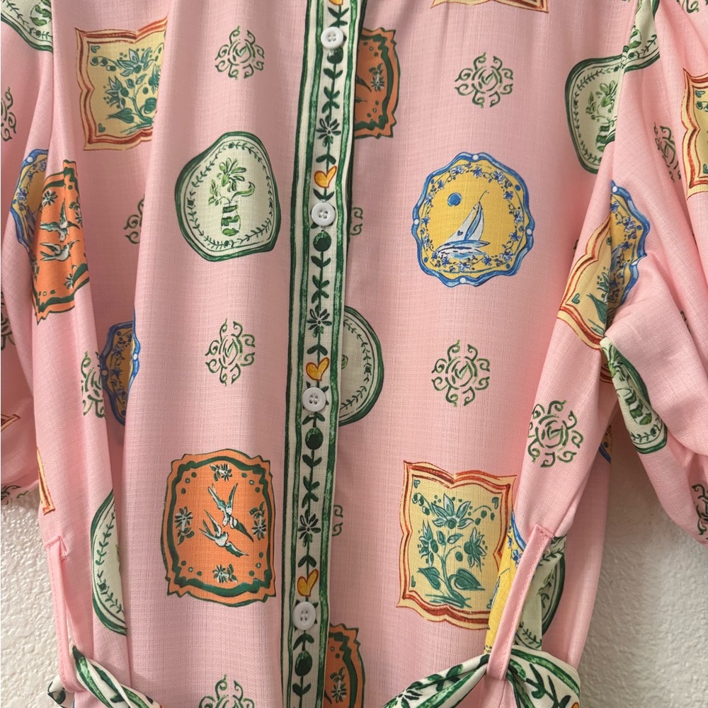 Pink Patterned Maxi Dress - Picture 3 of 4